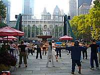 He teaches the Qigong across the world.